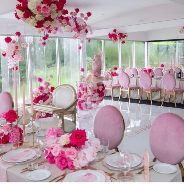 Pink Velvet Gold Trim Chair Optimum Event Hire