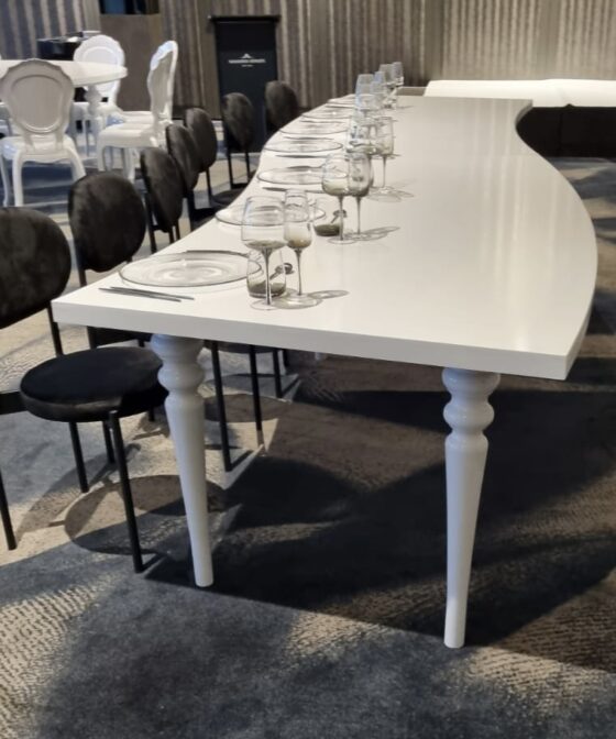 White Wave King Table Optimum Event Hire