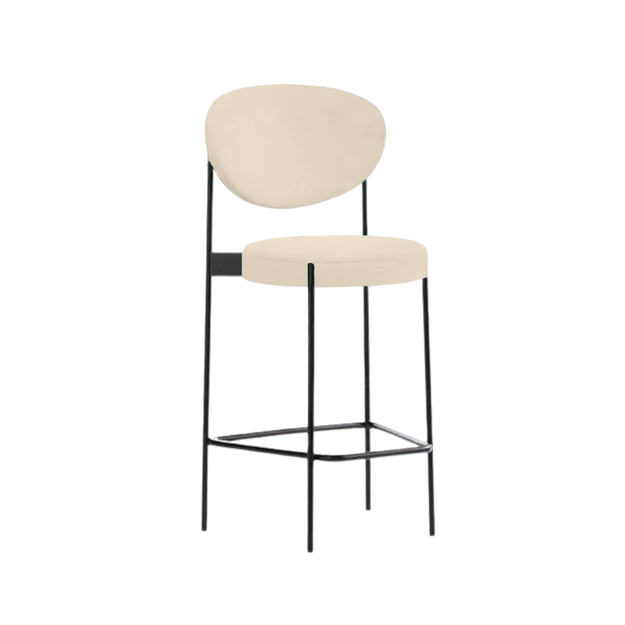 Beige Velvet Contempo Cocktail Bar Stool Hire