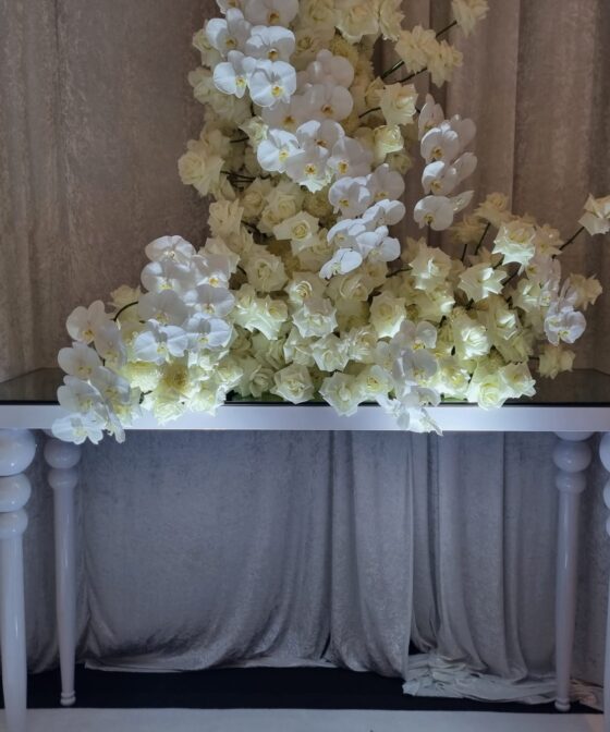 White Blanca Cocktail Bar Table Hire