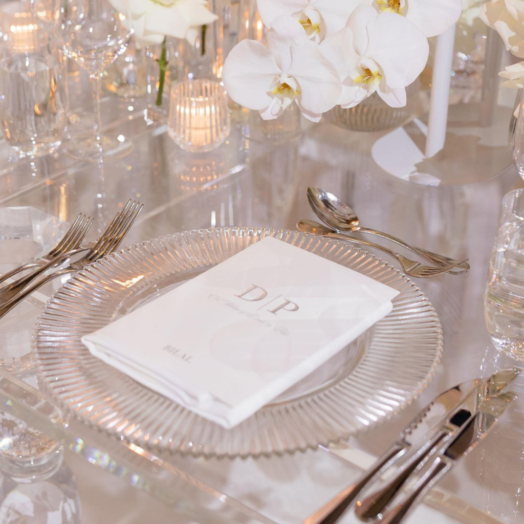 CHARGER PLATES & CUTLERY Optimum Event Hire Luxury Wedding & Event