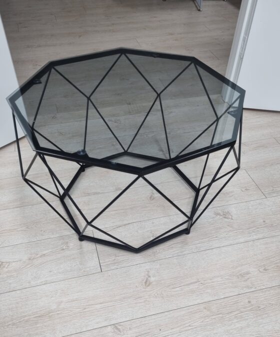 Black Smoke Octagon Coffee Table Hire