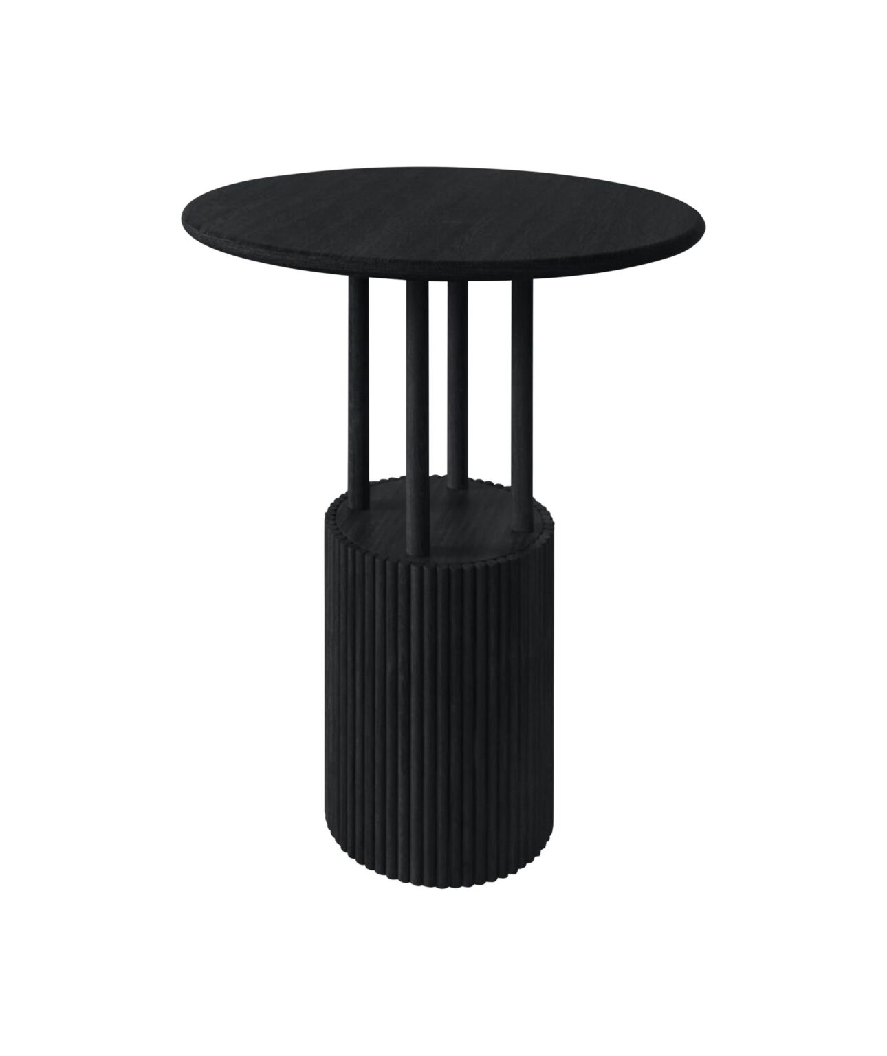 Black Table Ribbed Ribbed Cocktail Bar Table Black - Optimum Event Hire