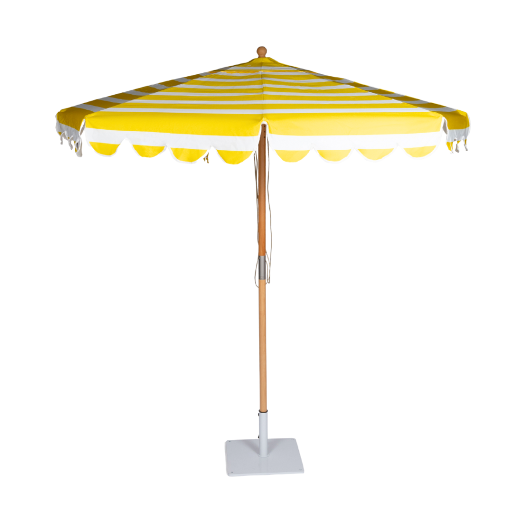 Yellow Stripe Umbrella Hire