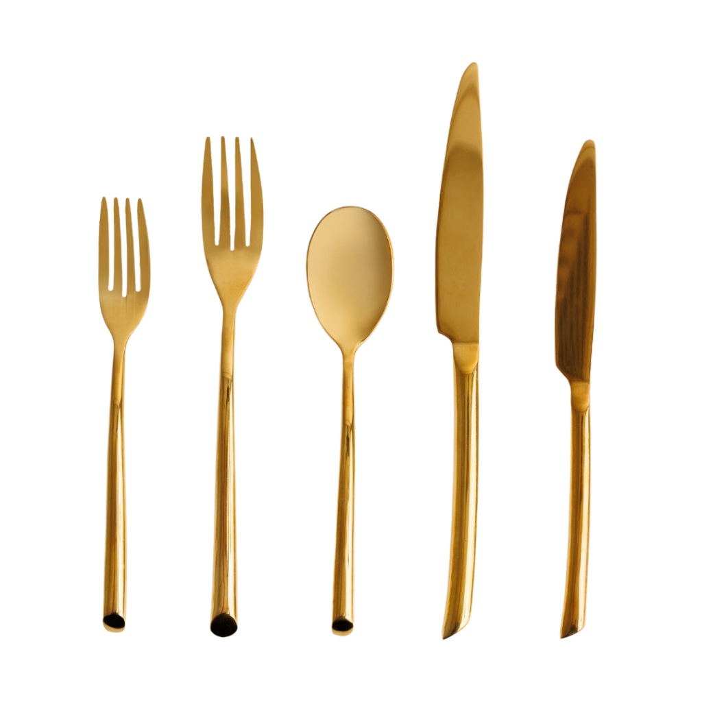 Gold Cutlery Hire Optimum Event Hire