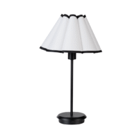 White-Black-Trim-Scallop-Lamp-Black-Base-Hire-Sydney