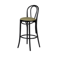 Black-Bentwood-Bar-Stool-Olive-Green-Cushion