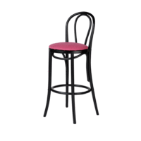 Black-Bentwood-Bar-Stool-Pink-Cushion