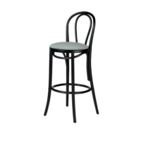 Black-Bentwood-Bar-Stool-Sage Velvet-Cushion