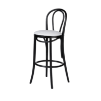 Black-Bentwood-Bar-Stool-White-Cushion