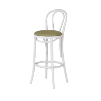 White-Bentwood-Bar-Stool-Green-Cushion